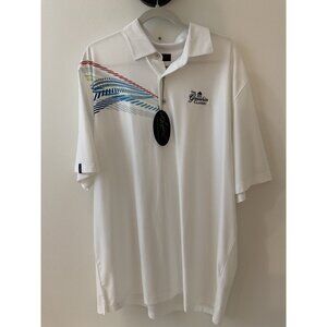 Greg Norman The Greenbrier Classic NWT Mens White Polo Shirt XL Play Dry Moistur